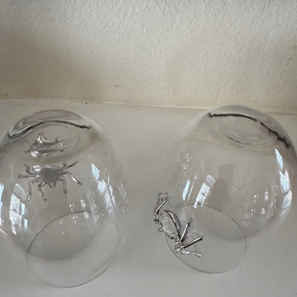 2pc Halloween  Jewel Gem‎ Rhinestone Spider Stemless Wine Glasses